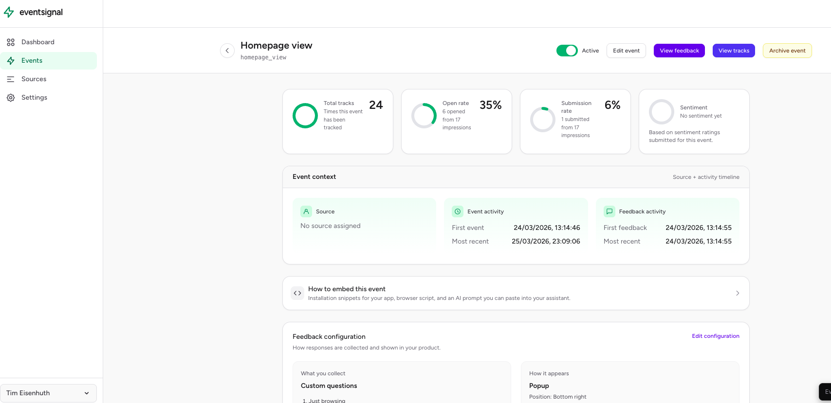 Screenshot 1 of EventSignal