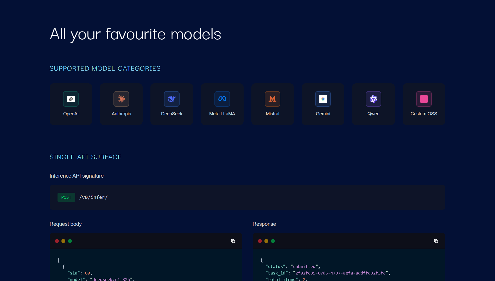 Screenshot 1 of Exosphere Flexible Inference API