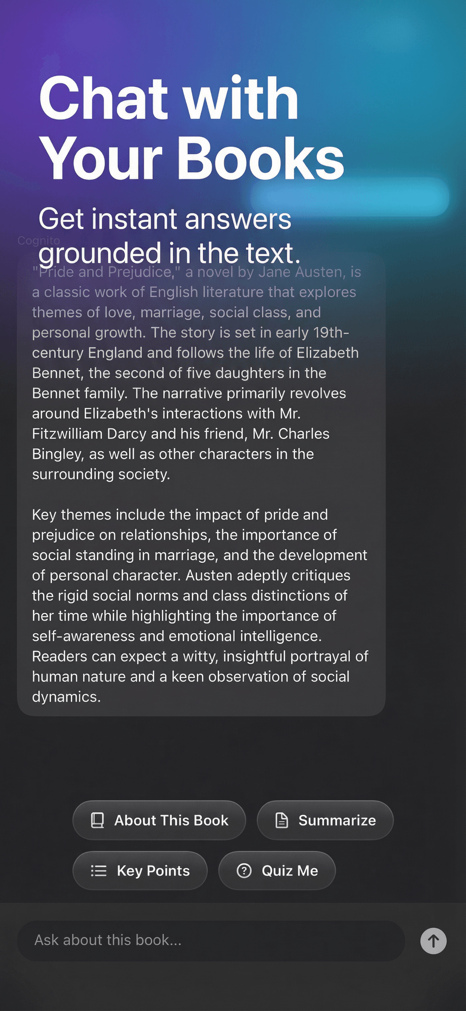Screenshot 1 of Cognito — AI Reading Companion