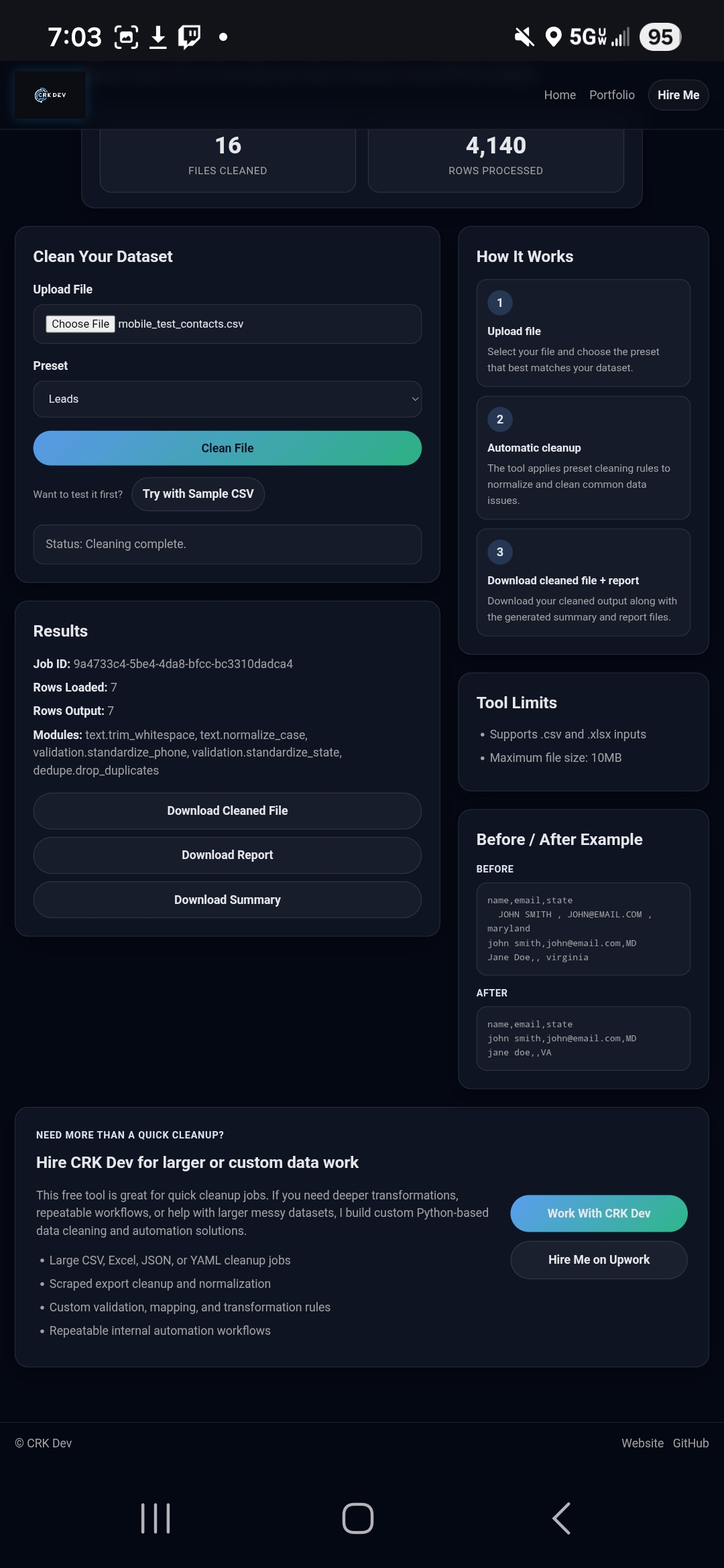 Screenshot 2 of CSV Cleaner