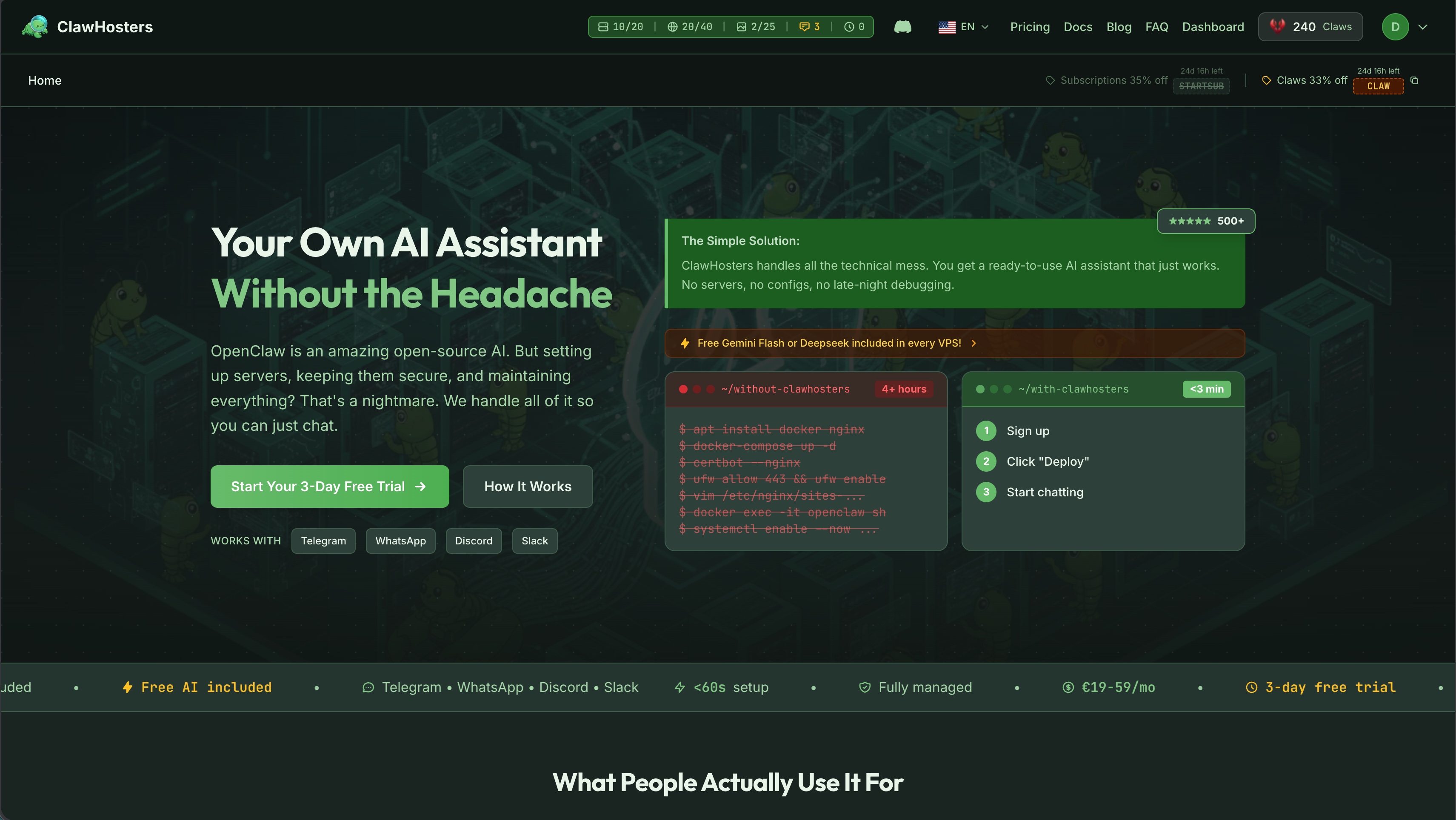 Screenshot 1 of Managed OpenClaw Hosting