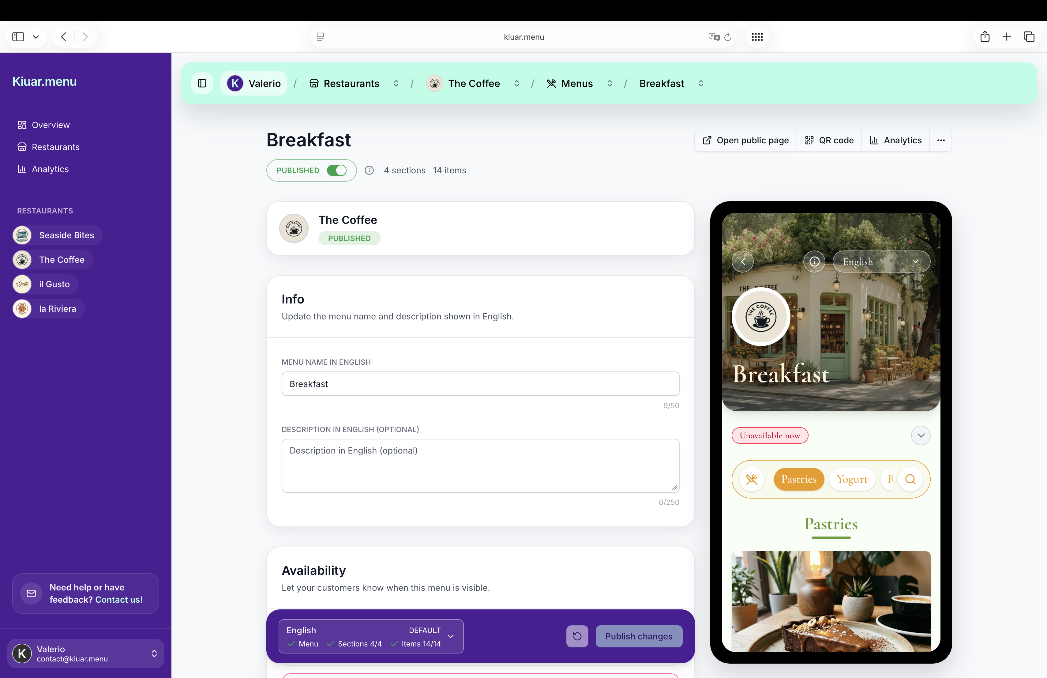 Screenshot 3 of Kiuar.menu