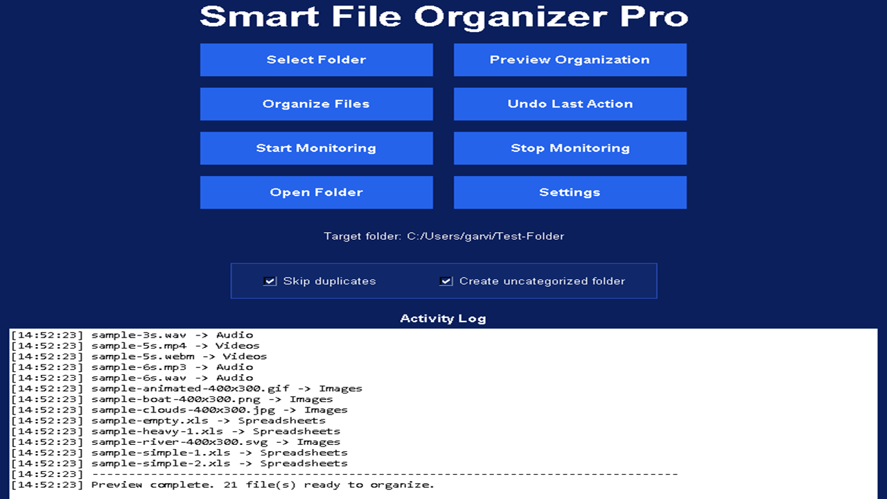 Screenshot 2 of Smart File Organizer Pro