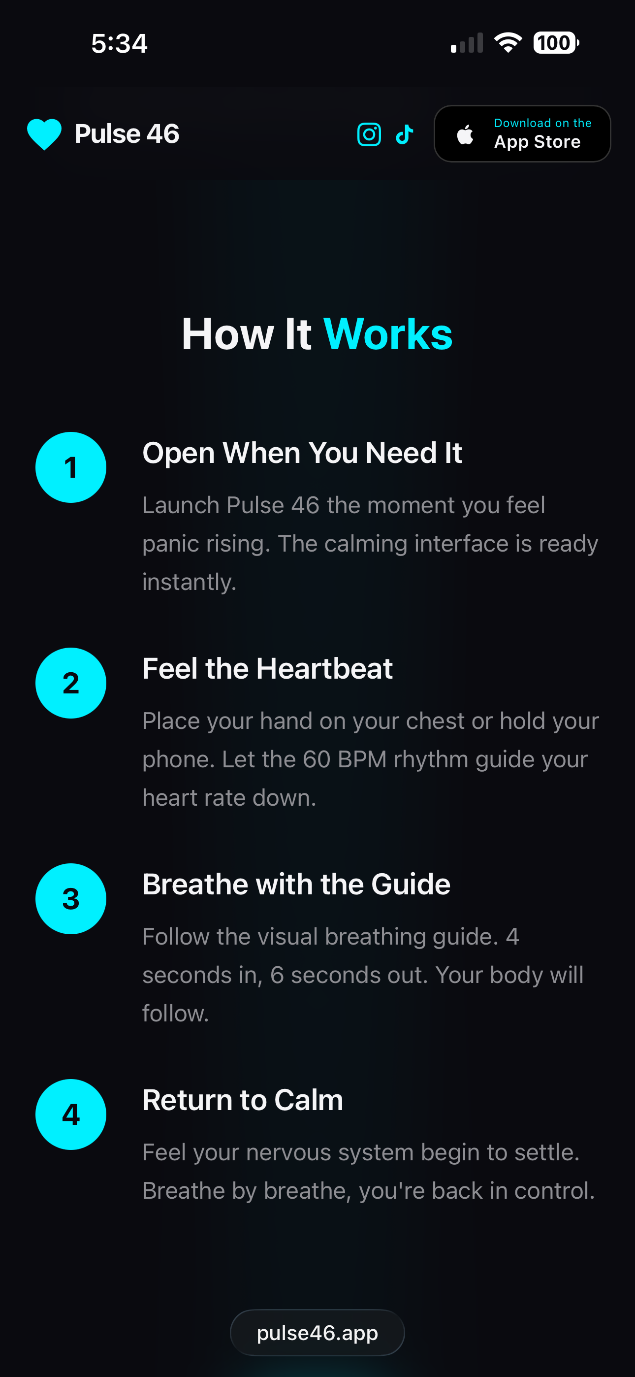 Screenshot 2 of Pulse 46 - Anxiety/Panic Attack Relief