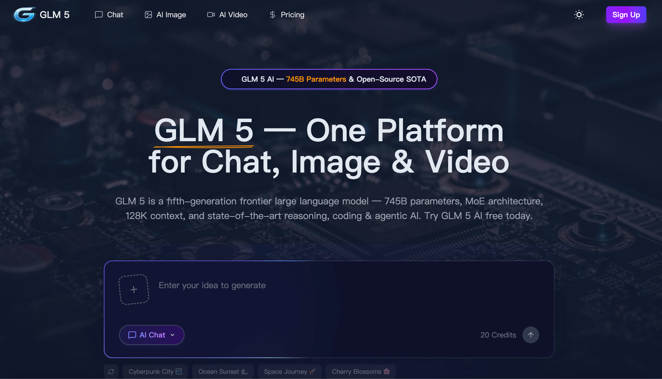 Screenshot 1 of GLM 5