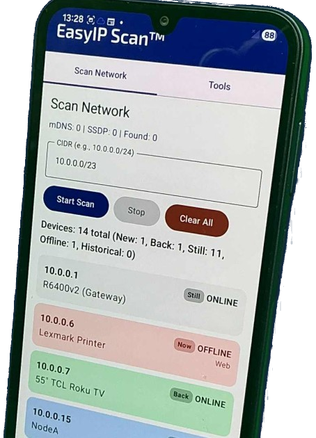 Screenshot 1 of EasyIP Scan™ Android Network Tech Tool