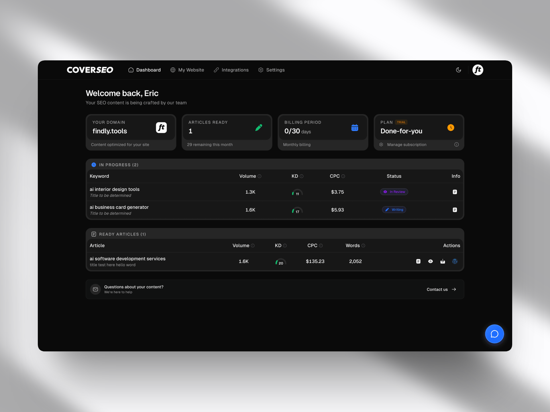 Screenshot 2 of CoverSEO 
