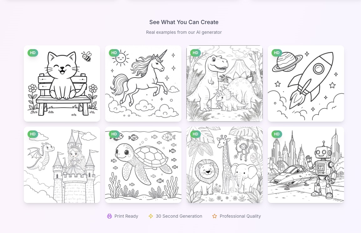 Screenshot 3 of AI Coloring Page Generator