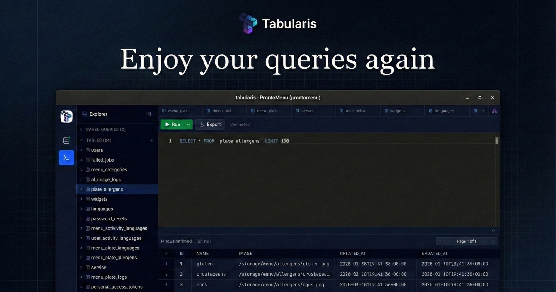 Screenshot 1 of Tabularis