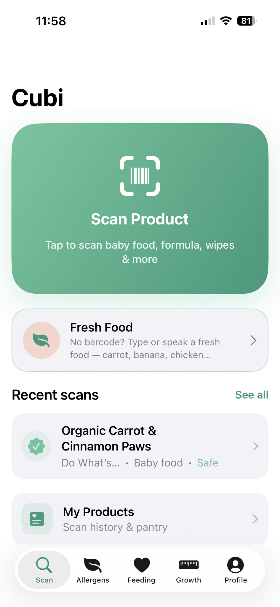 Screenshot 1 of Cubi Safety Scanner