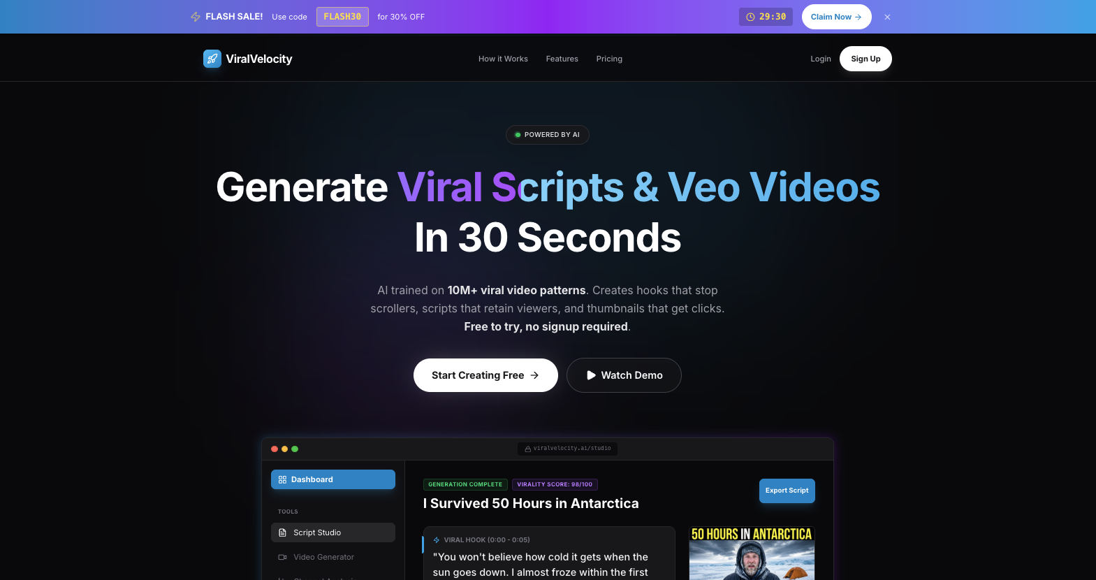Screenshot 1 of Free YouTube Script Generator