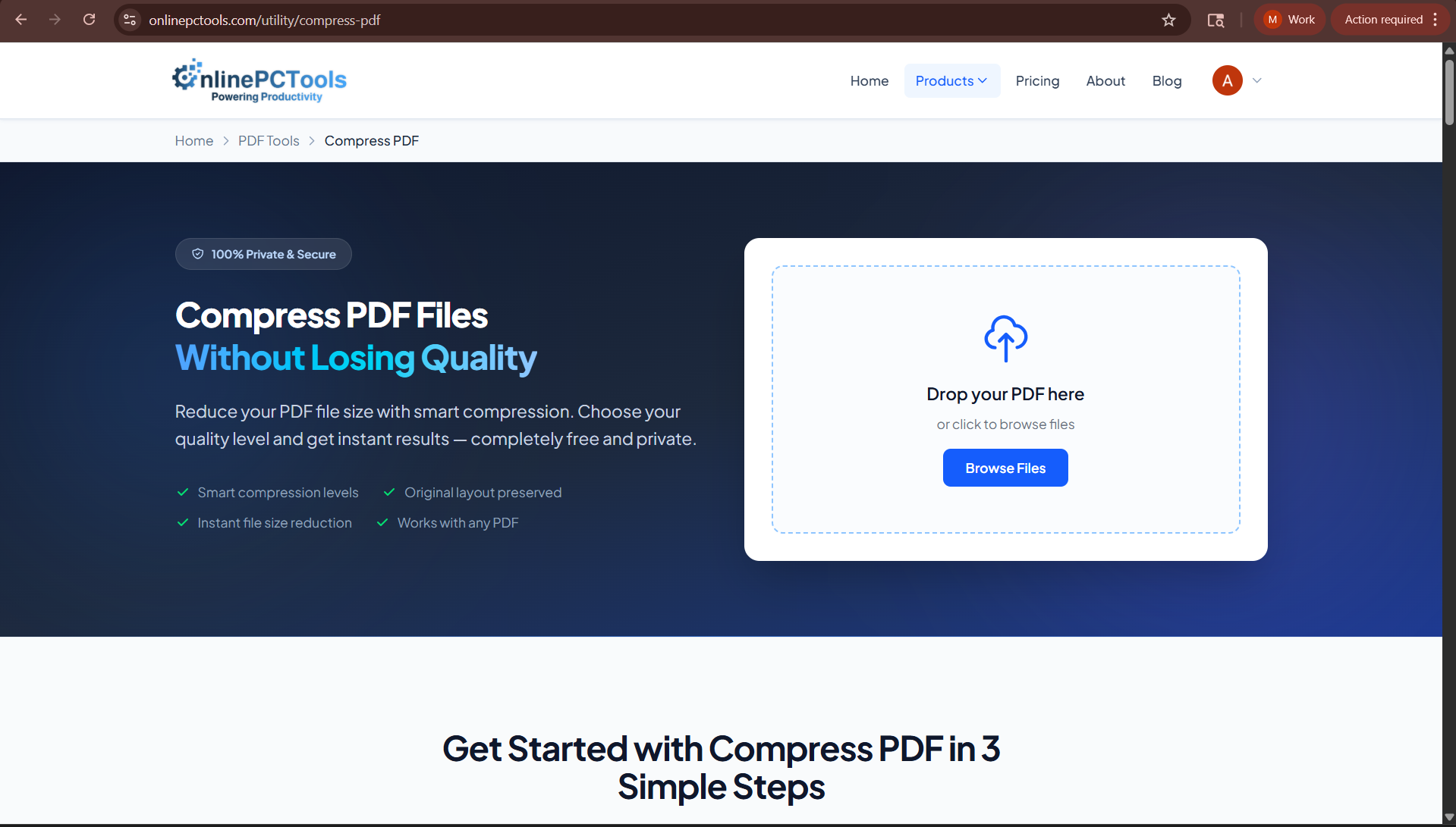 Screenshot 1 of PDF Compress Tool - Compress PDF Online