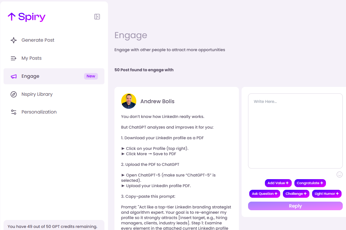 Screenshot 1 of Spiry