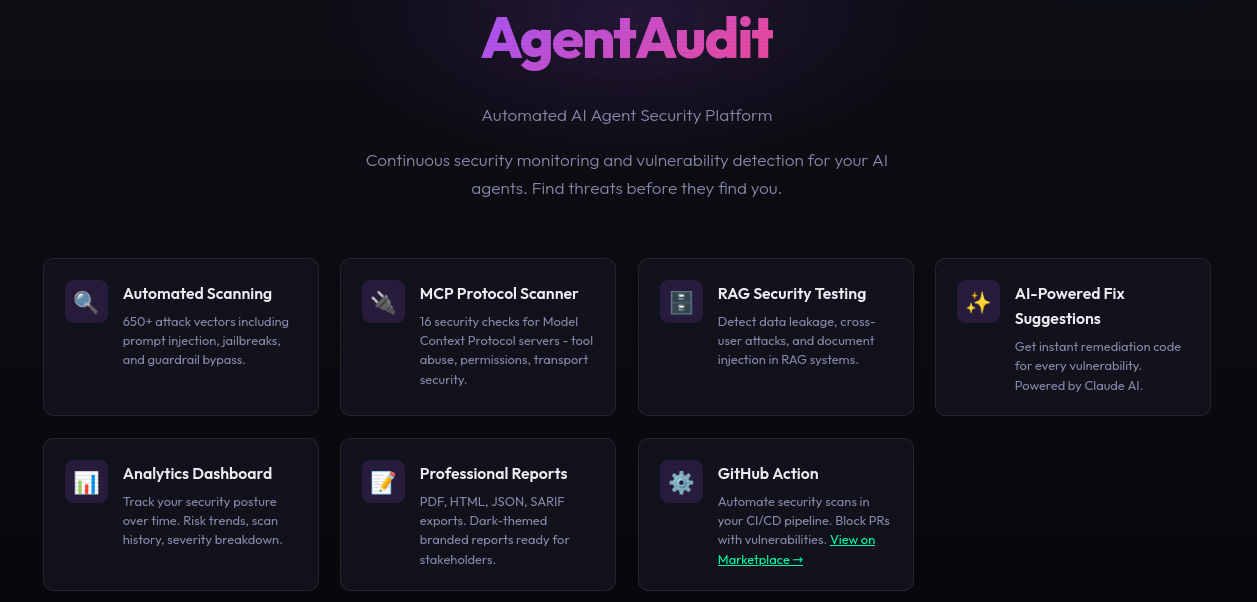 Screenshot 2 of AgentAudit by XSource Security