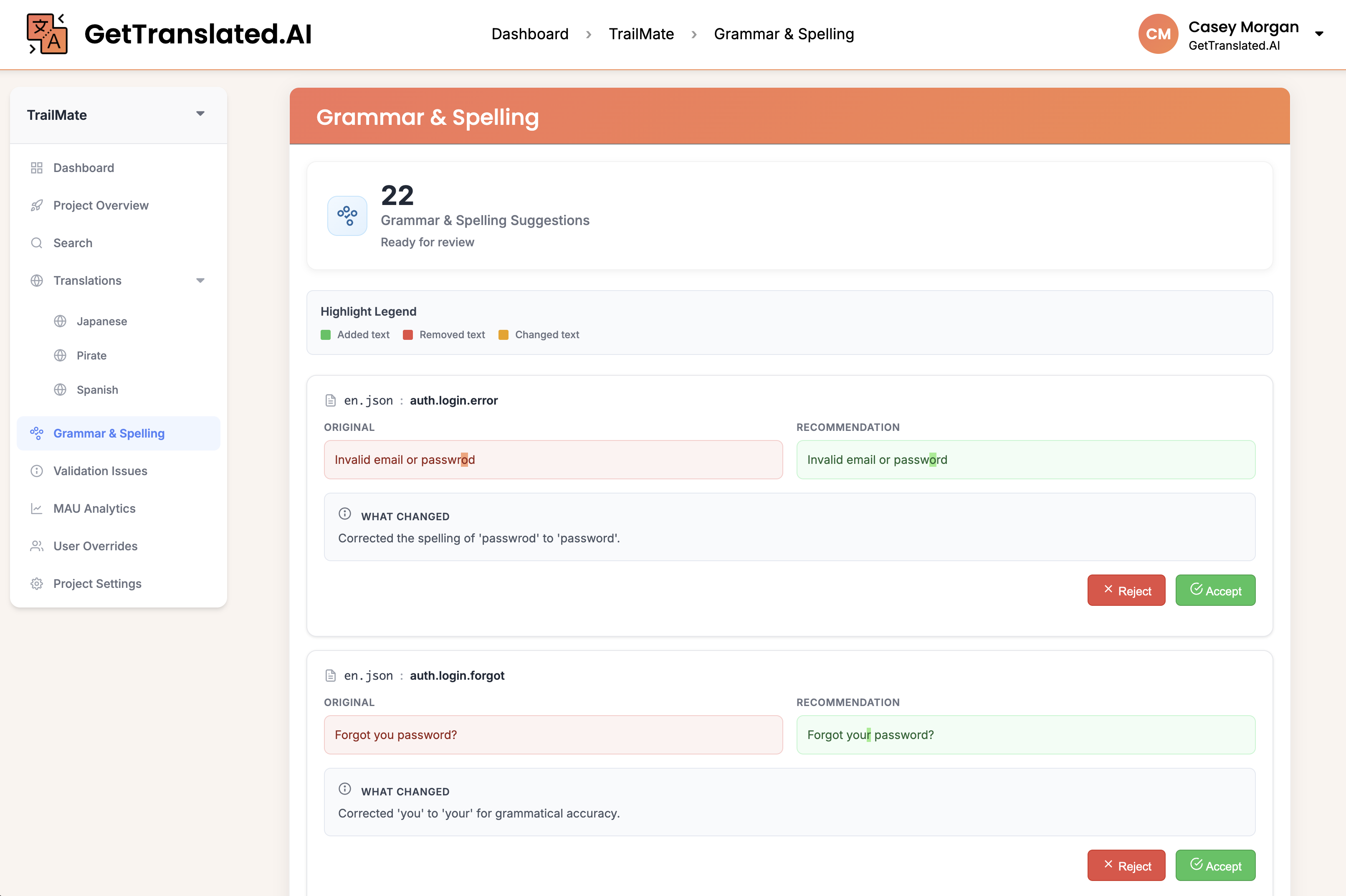 Screenshot 3 of GetTranslated.AI