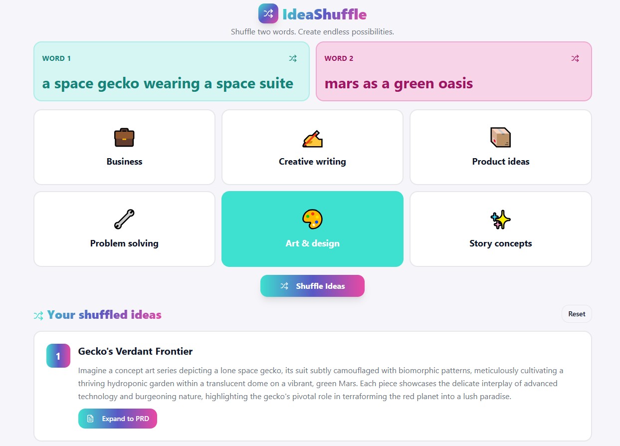 Screenshot 4 of Idea Shuffle