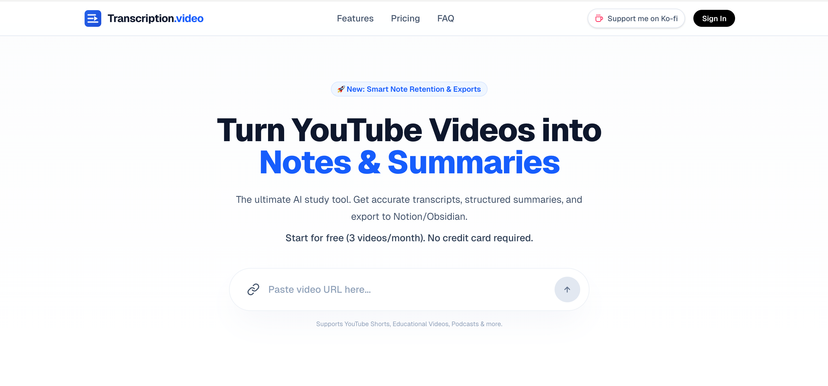 Screenshot 1 of Transcription.video
