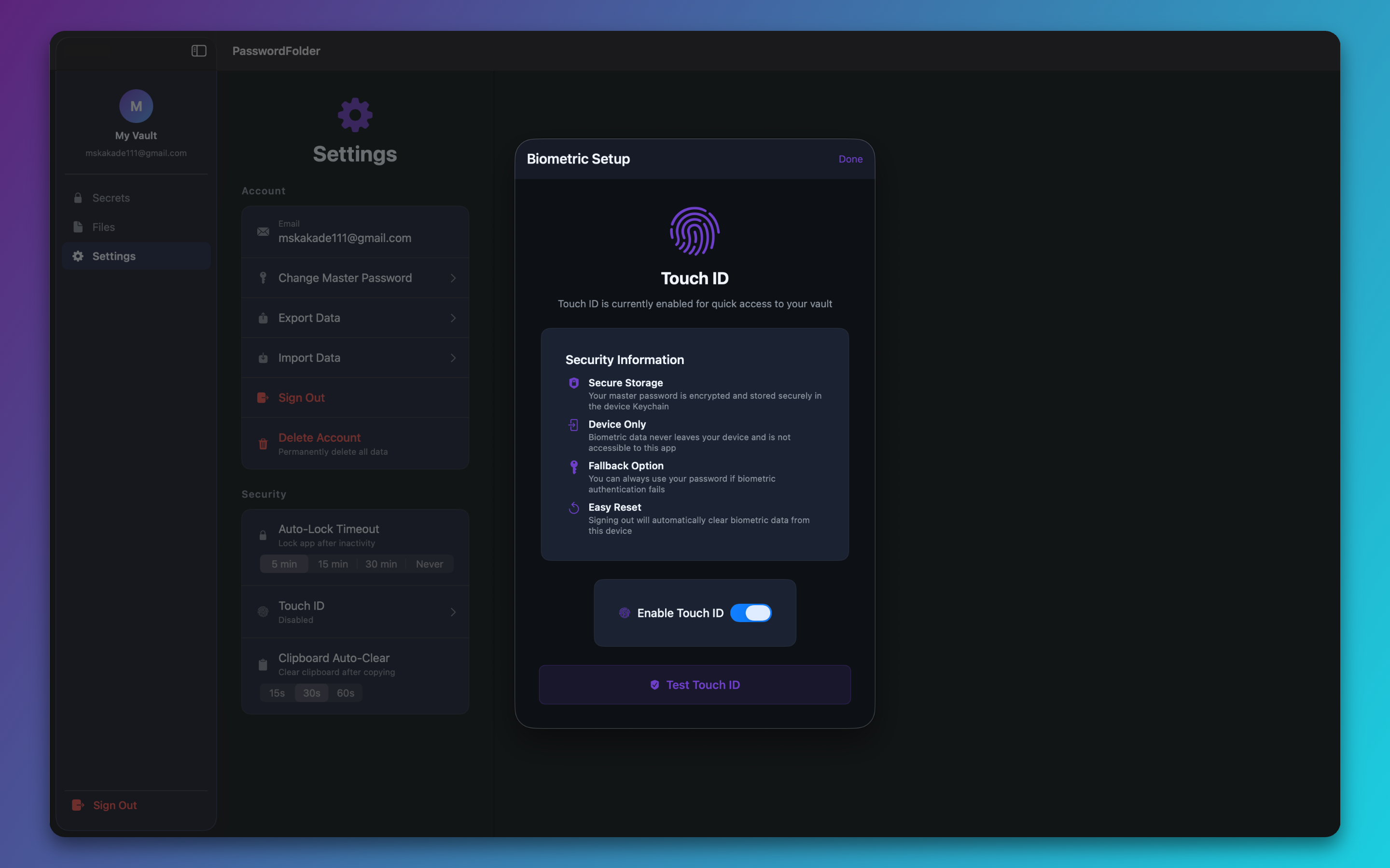 Screenshot 1 of Password Folder