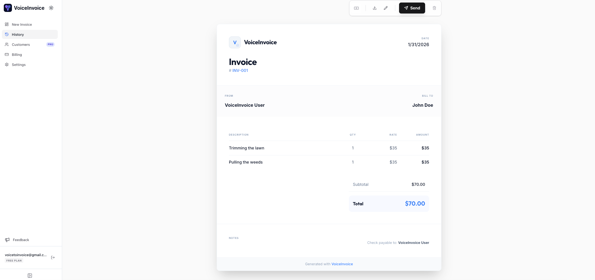 Screenshot 4 of VoiceInvoice