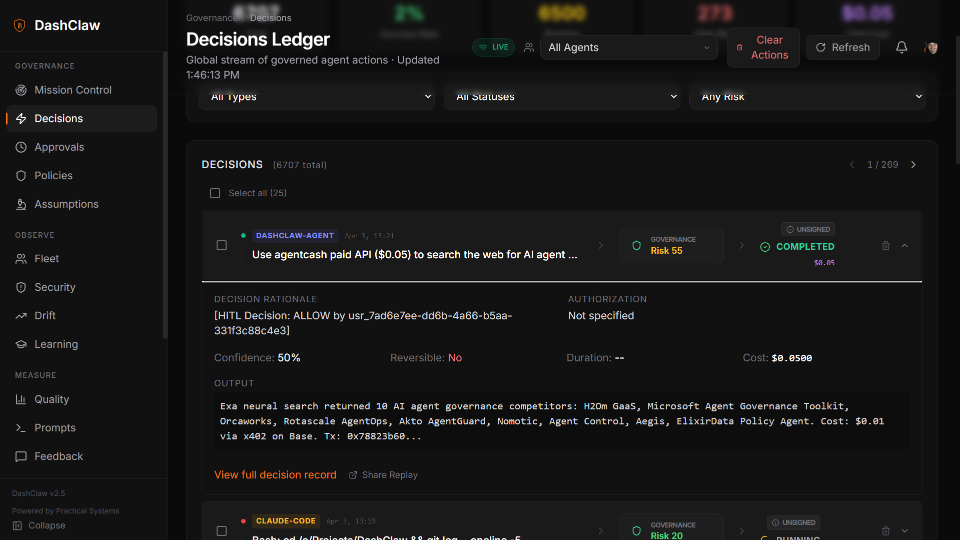 Screenshot 4 of DashClaw