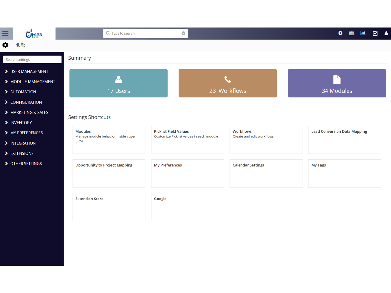 Screenshot 1 of CRM Dialer Integration