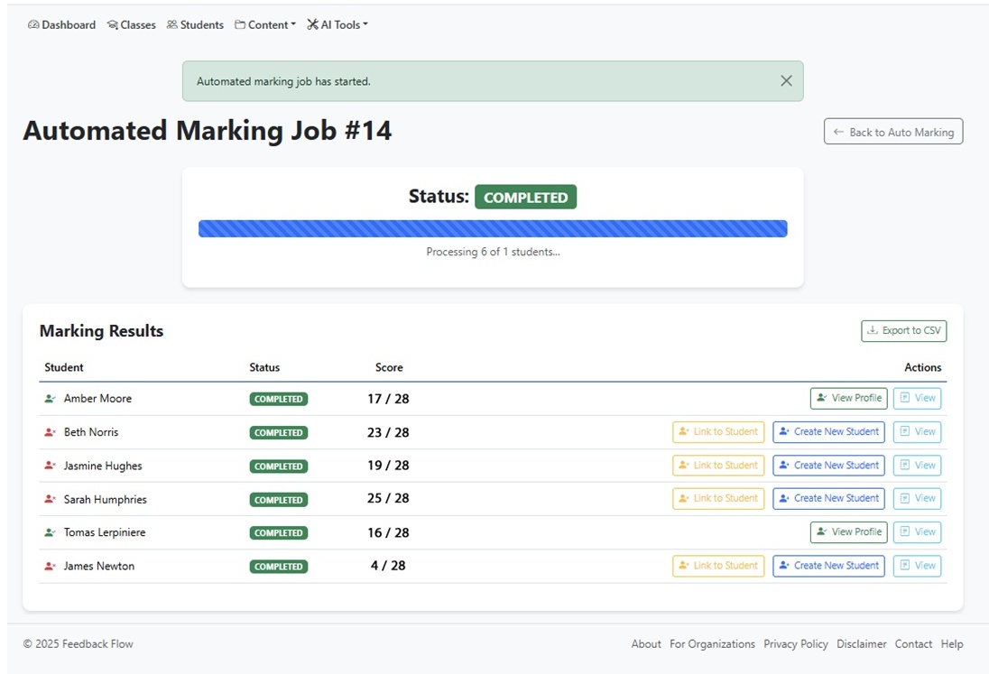 Screenshot 1 of Automated Marking for Teachers 