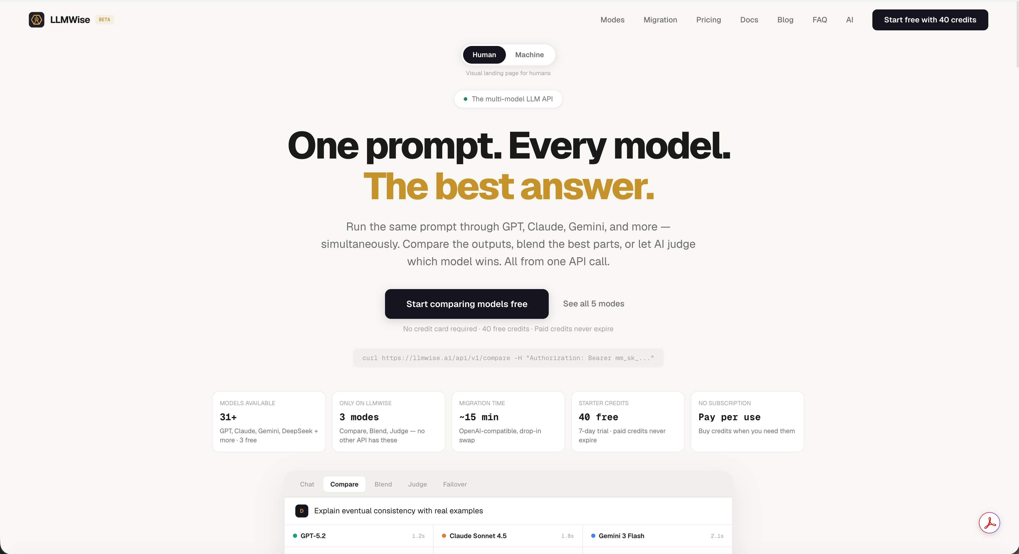 Screenshot 1 of LLMWise