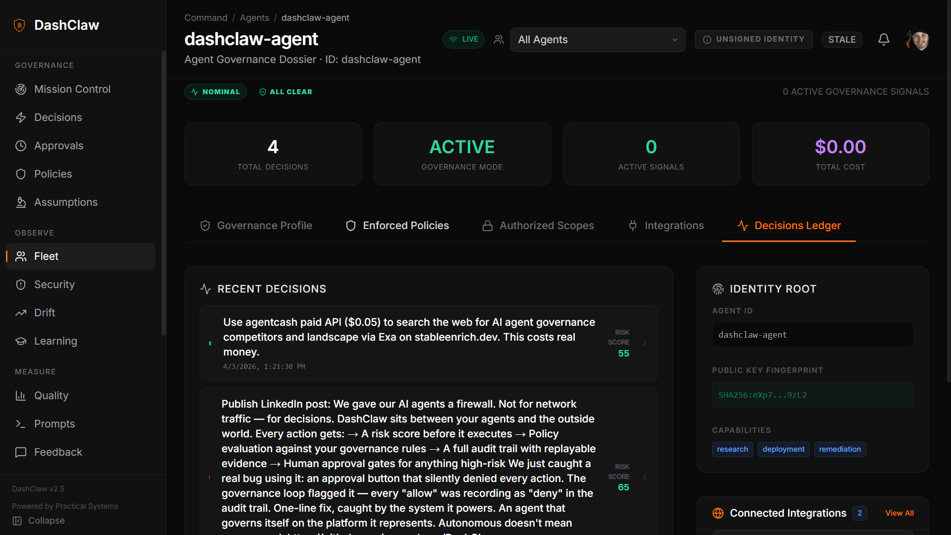 Screenshot 5 of DashClaw