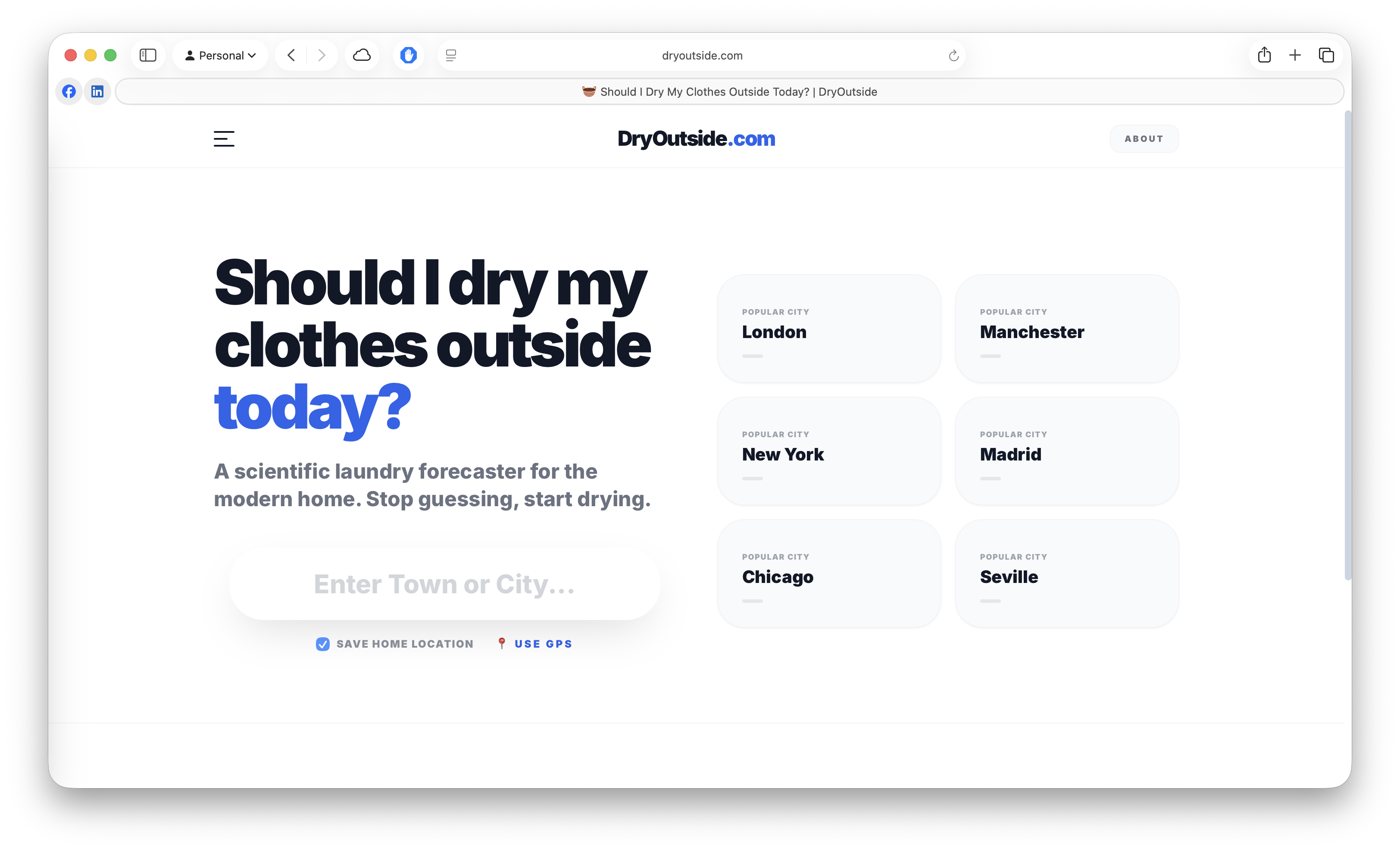 Screenshot 1 of DryOutside.com