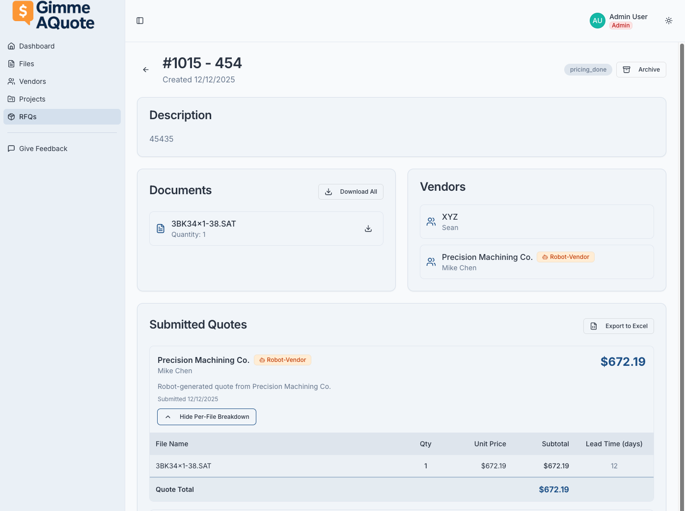 Screenshot 1 of Gimme-A-Quote