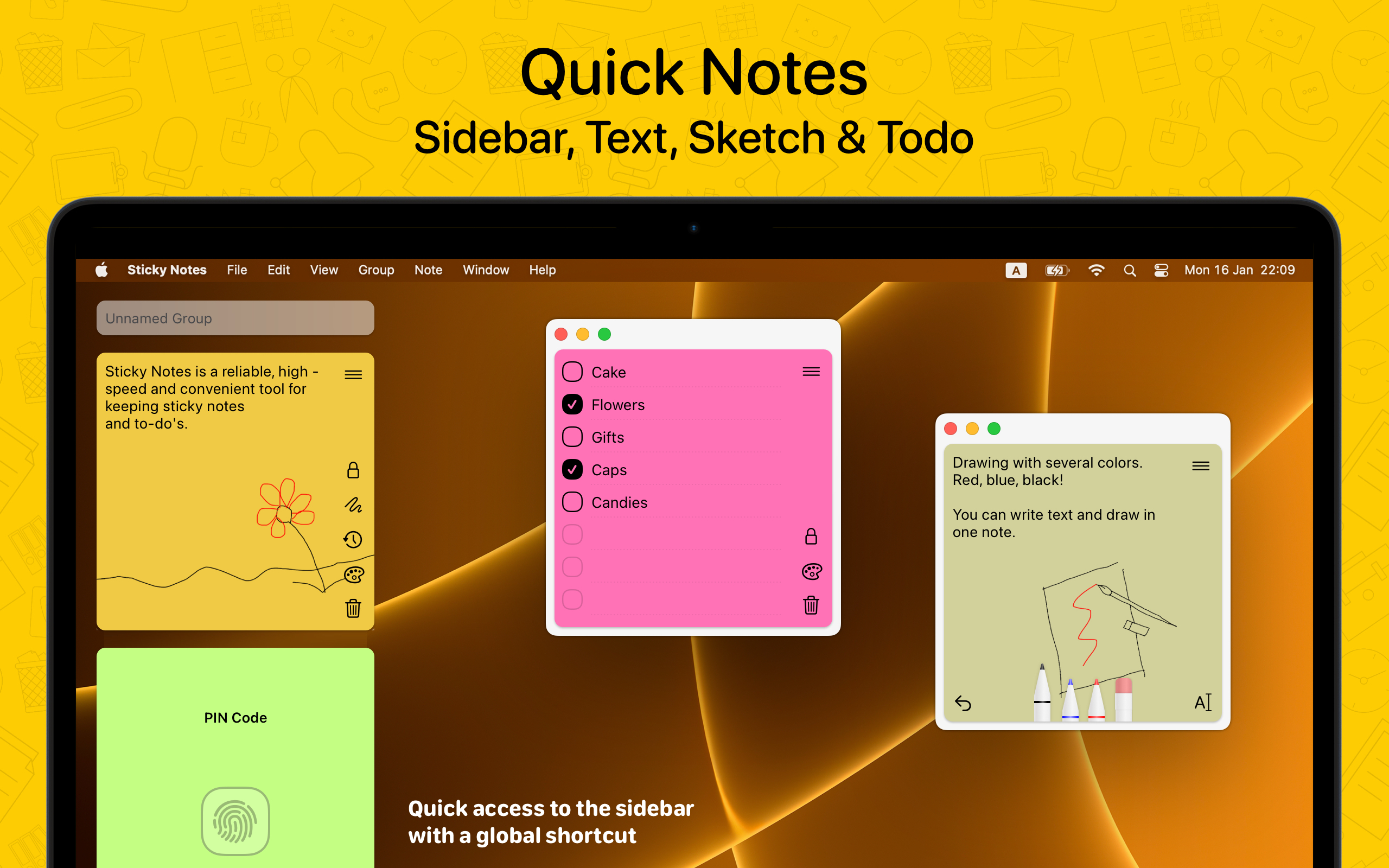 Screenshot 1 of Sticky Notes Widget