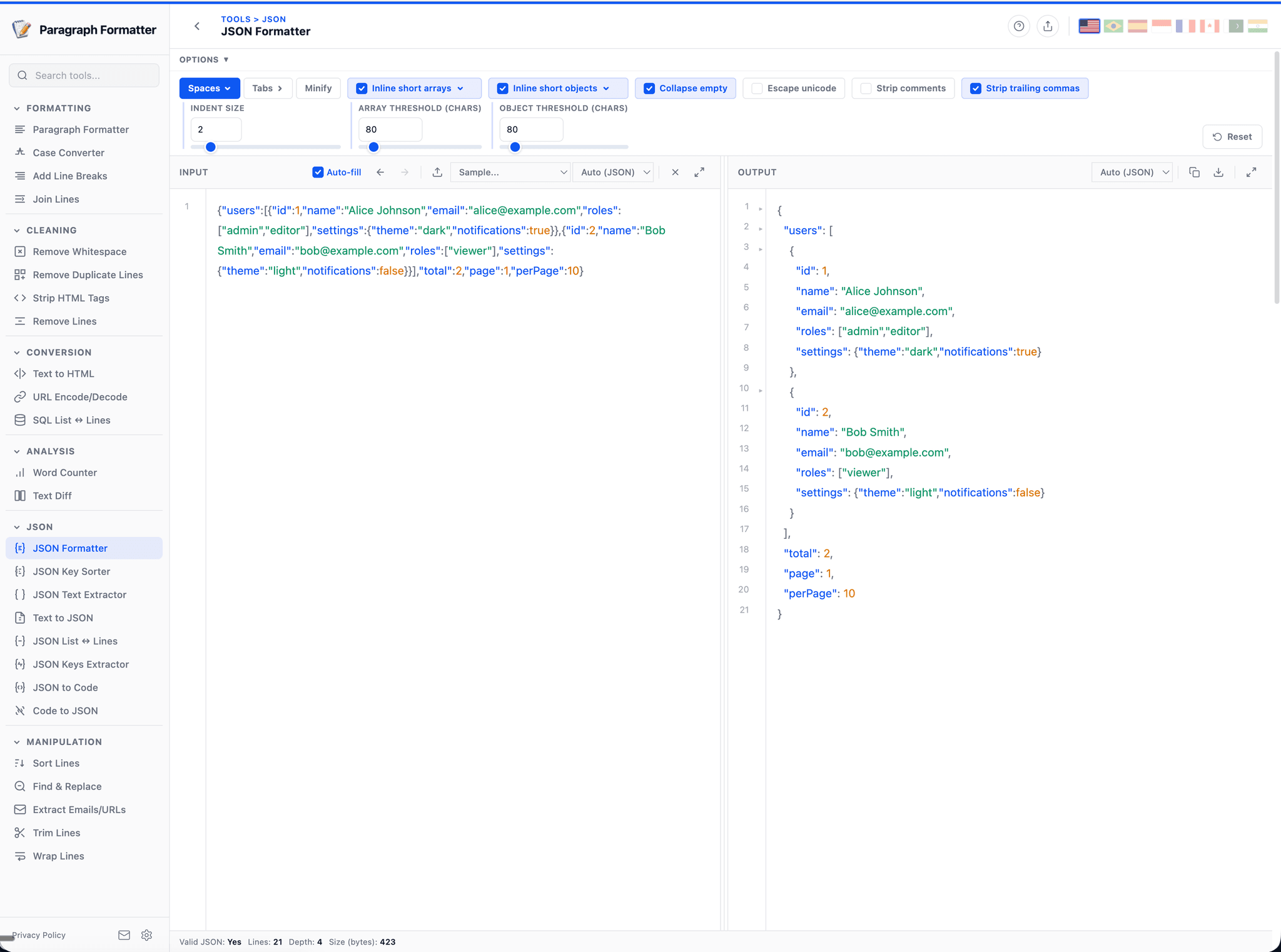 Screenshot 1 of Free Paragraph Formatter
