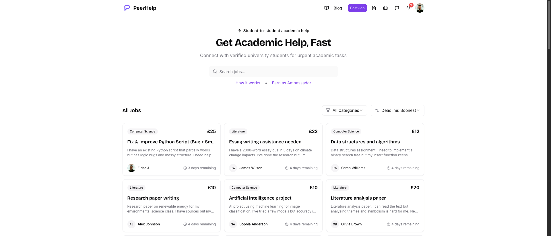 Screenshot 1 of PeerHelp