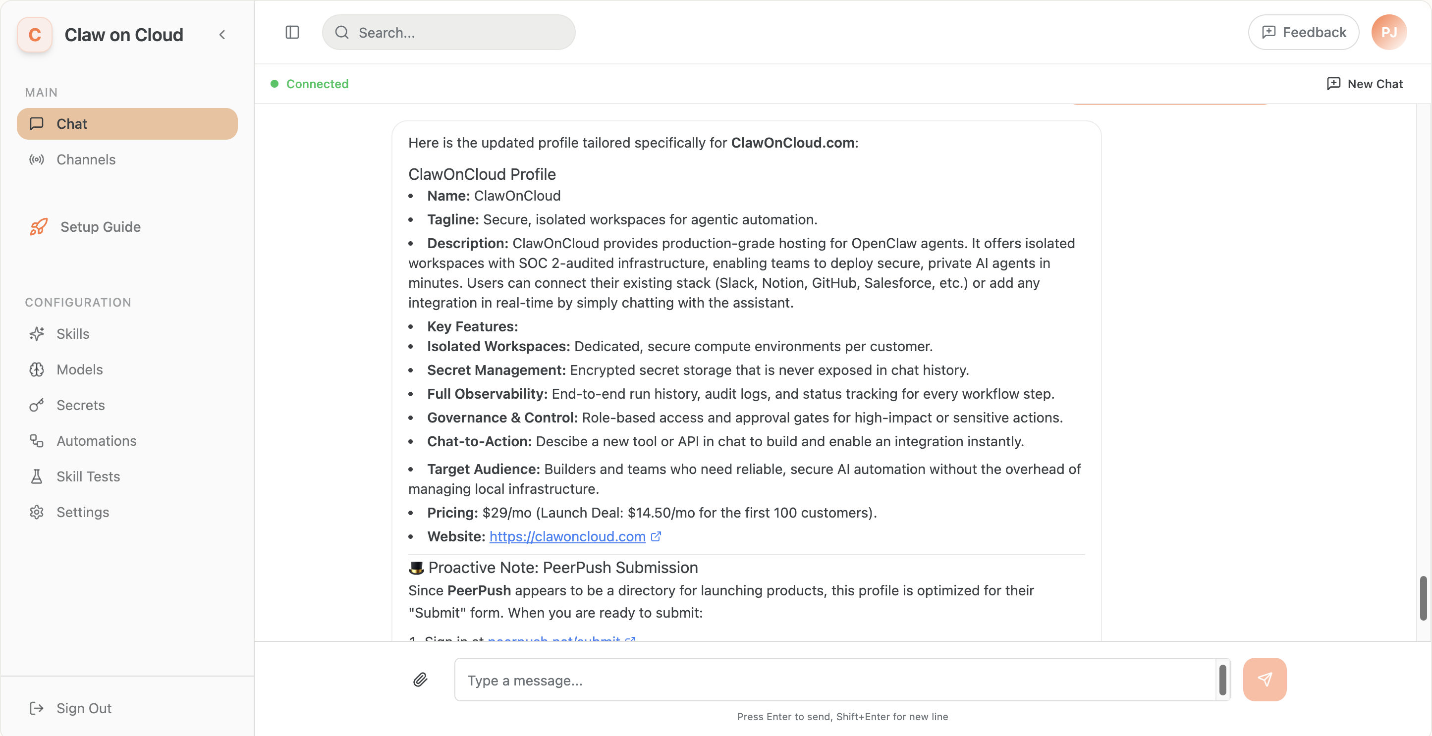 Screenshot 4 of Claw on cloud Openclaw but secure