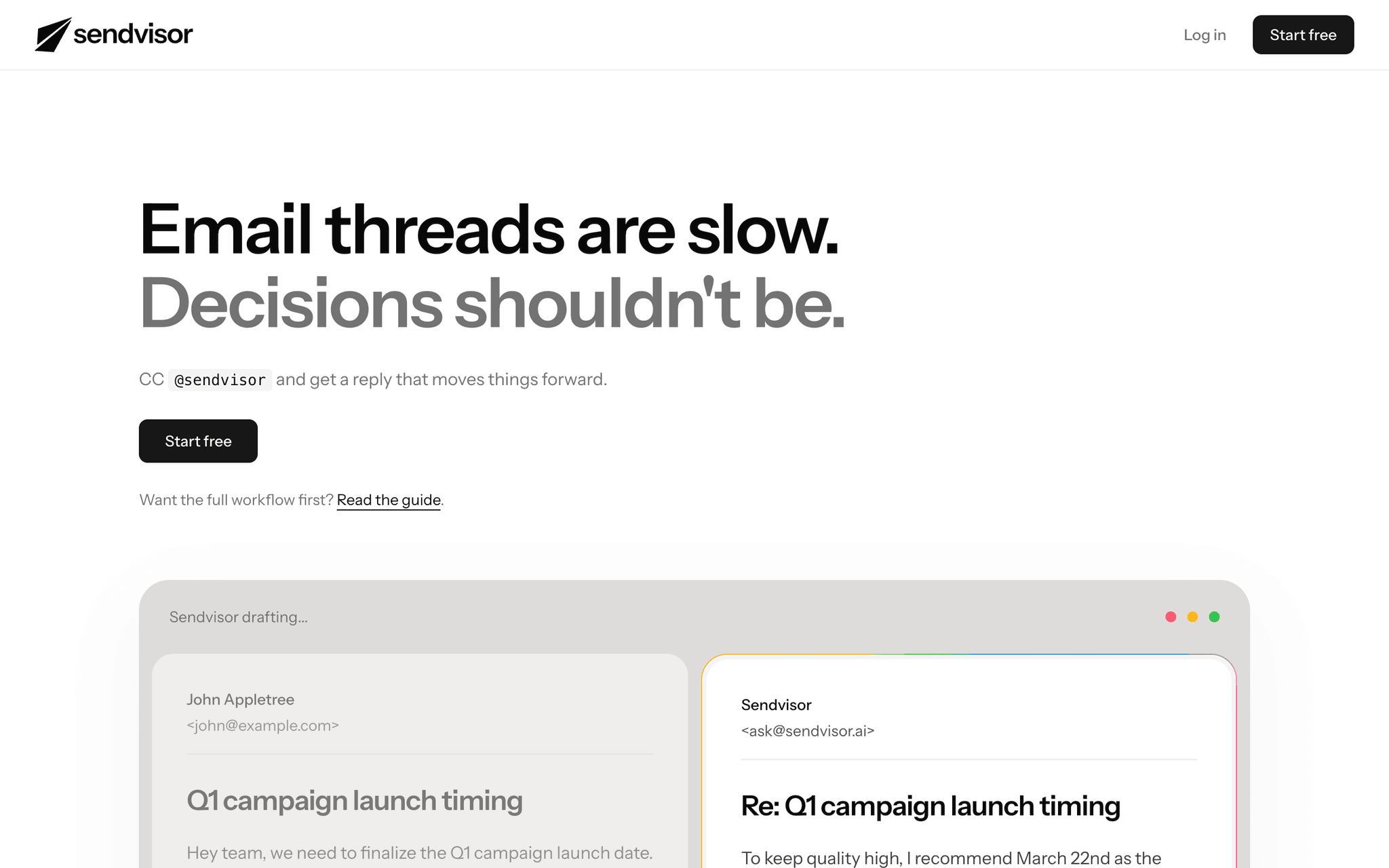 Screenshot 1 of sendvisor.ai