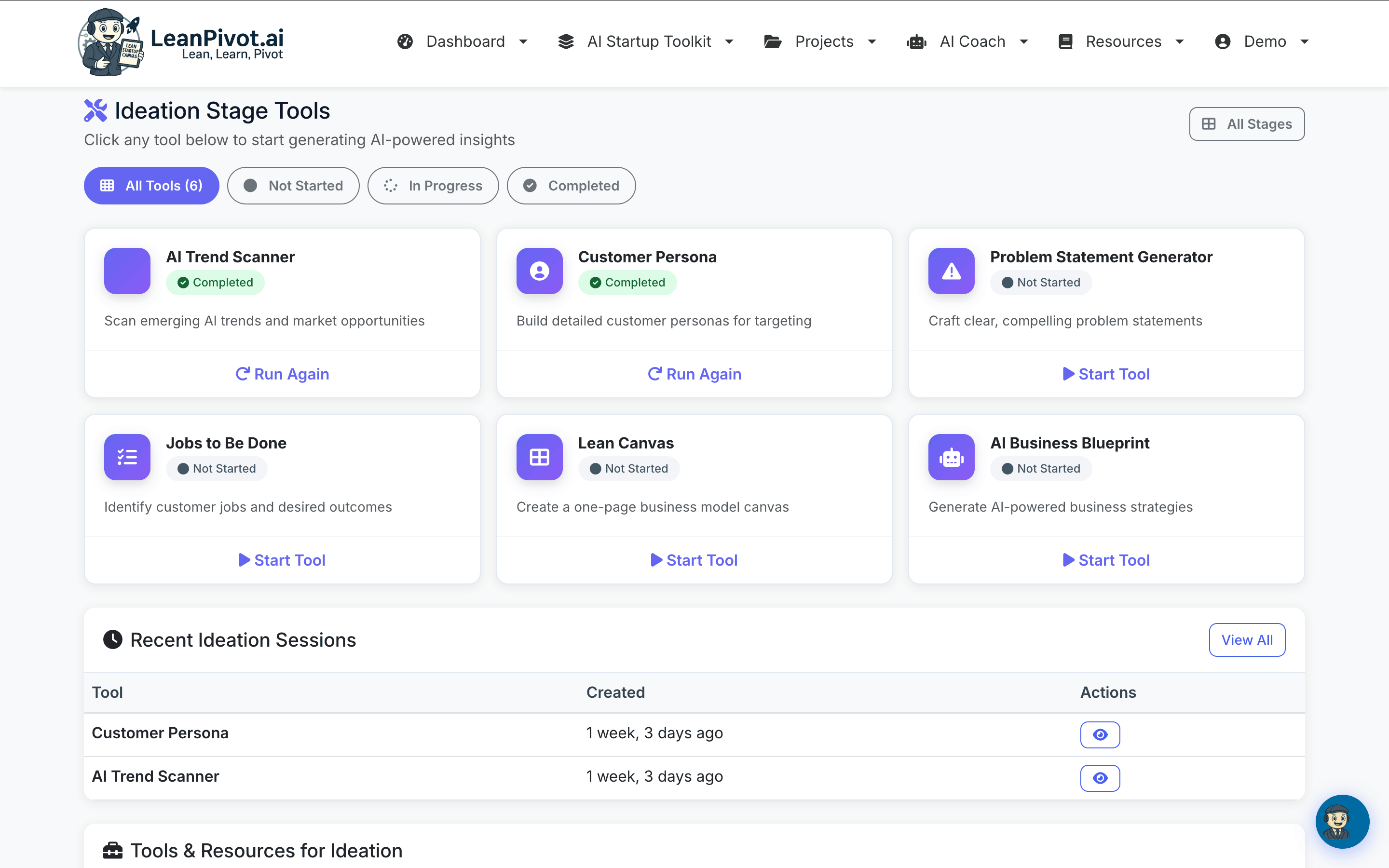 Screenshot 8 of LeanPivot.ai