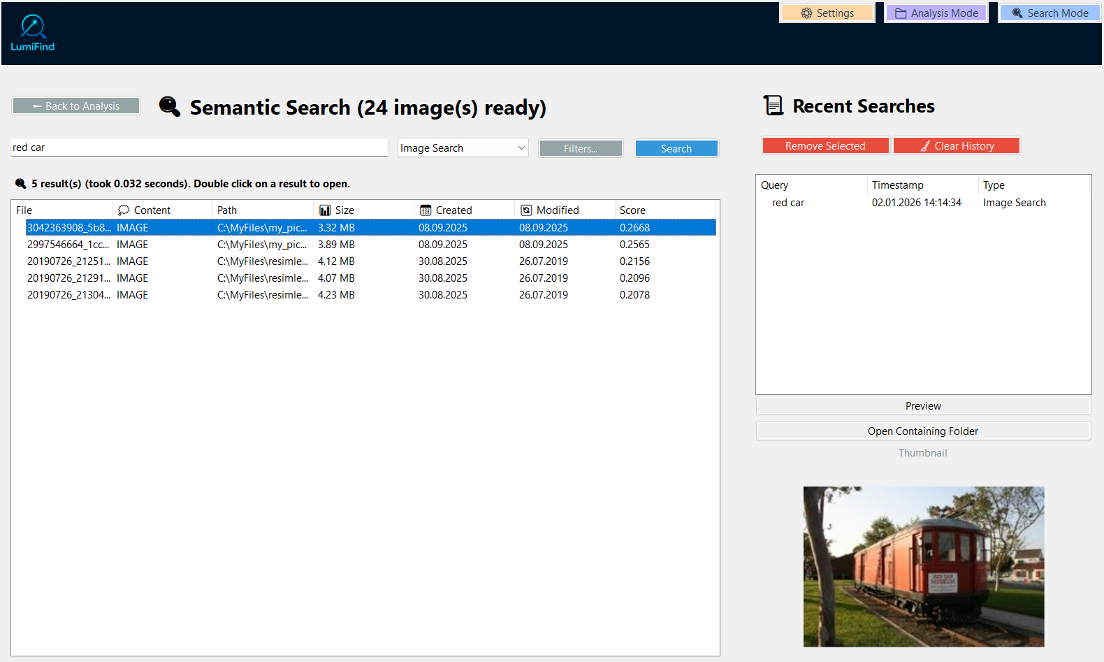 Screenshot 5 of LumiFind - AI-Powered Local File Search