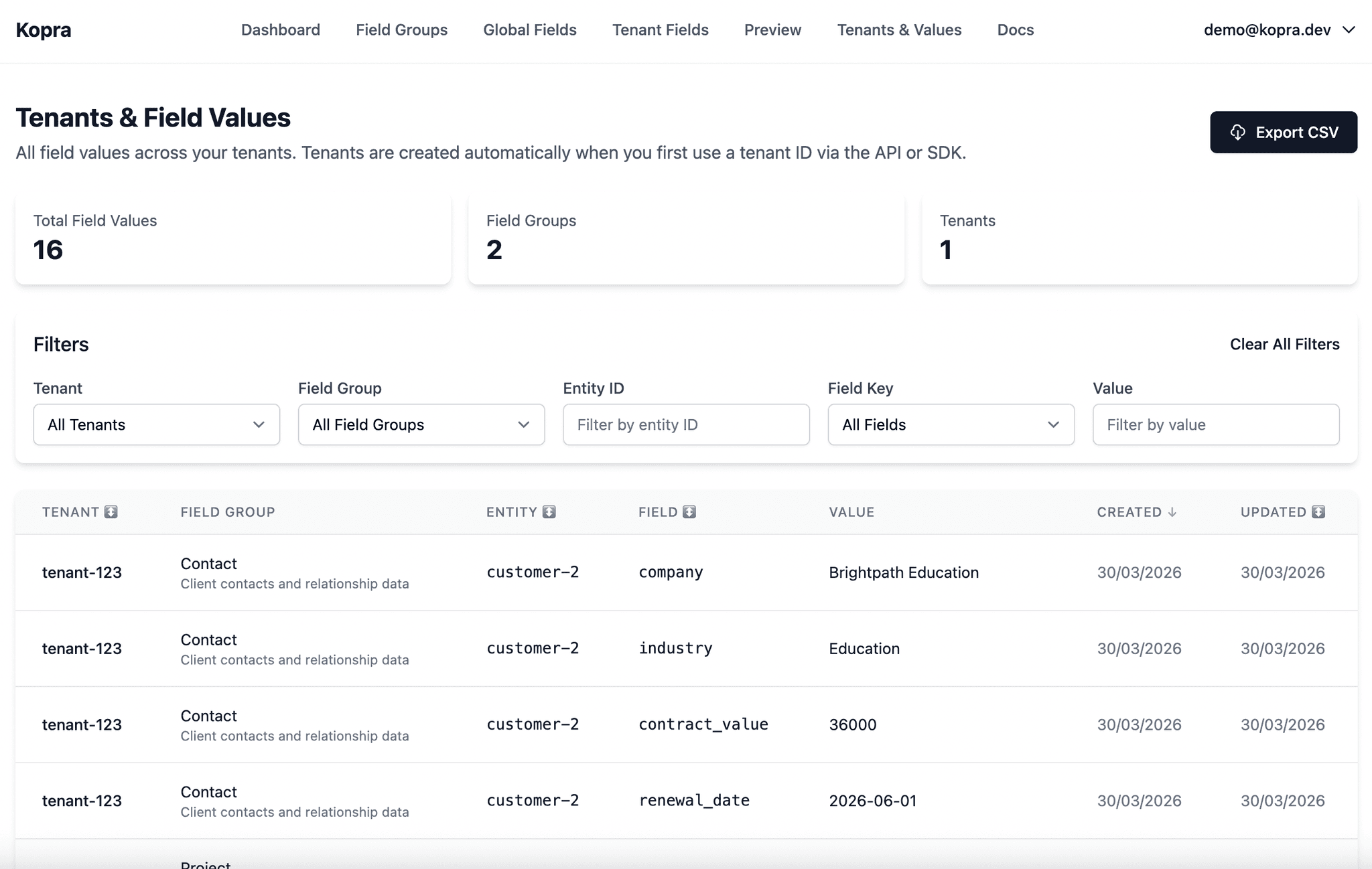Screenshot 6 of Kopra - Custom Fields as a Service