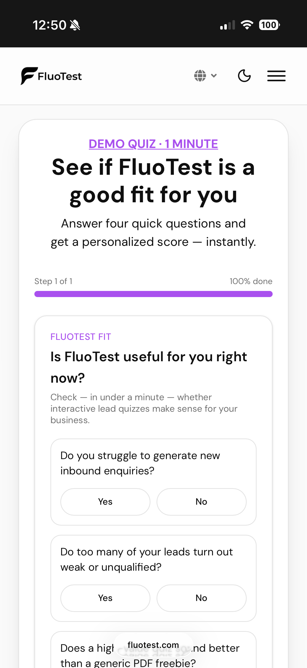 Screenshot 2 of FluoTest