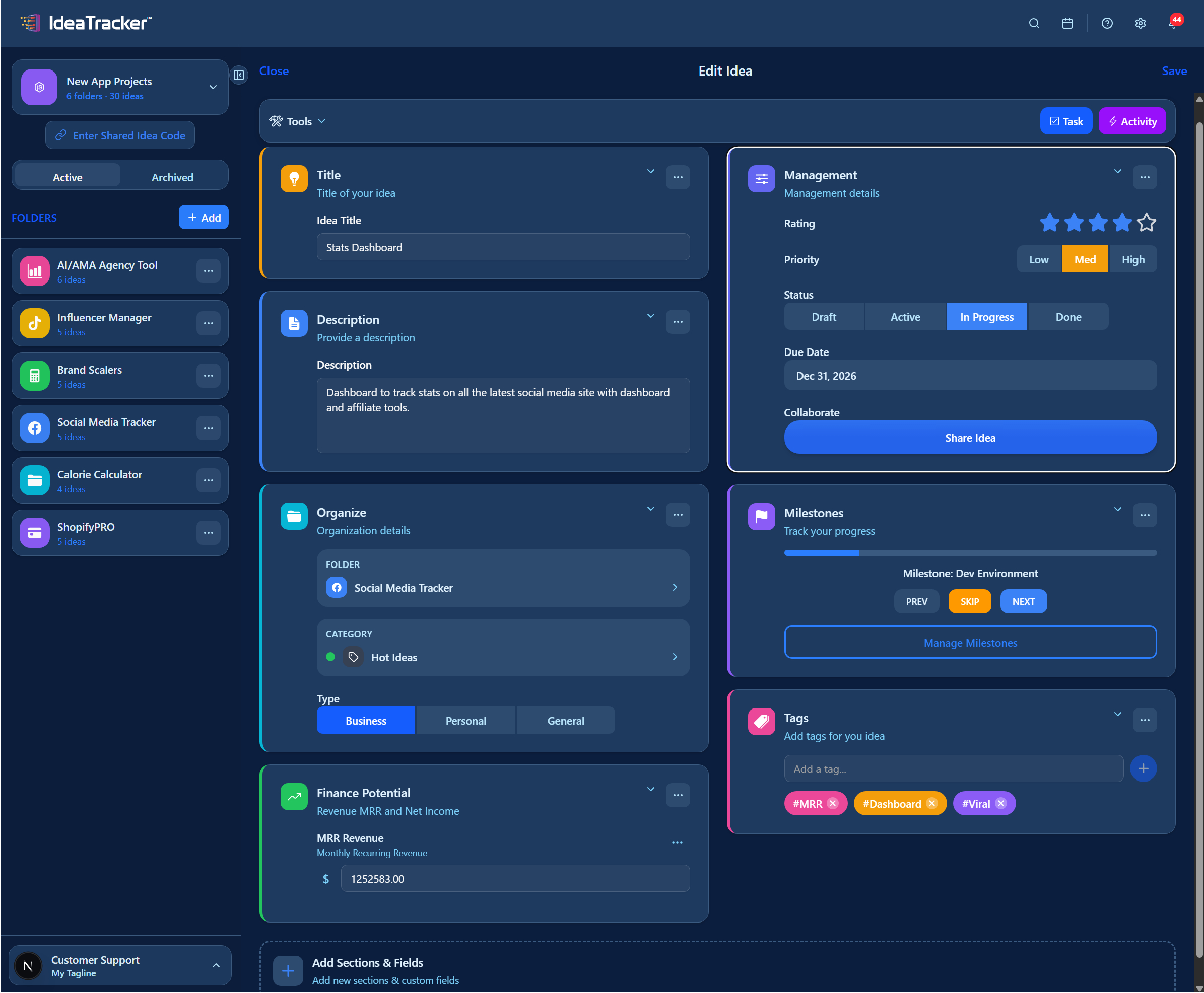 Screenshot 3 of IdeaTracker