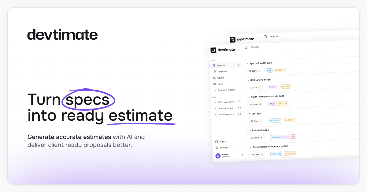 Screenshot 1 of devtimate
