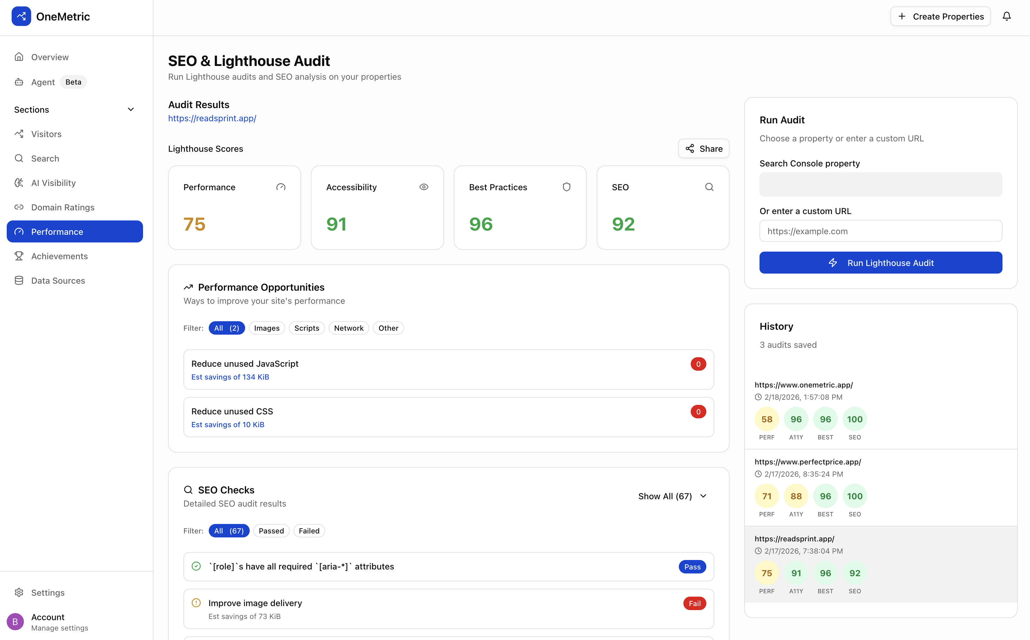 Screenshot 1 of OneMetric