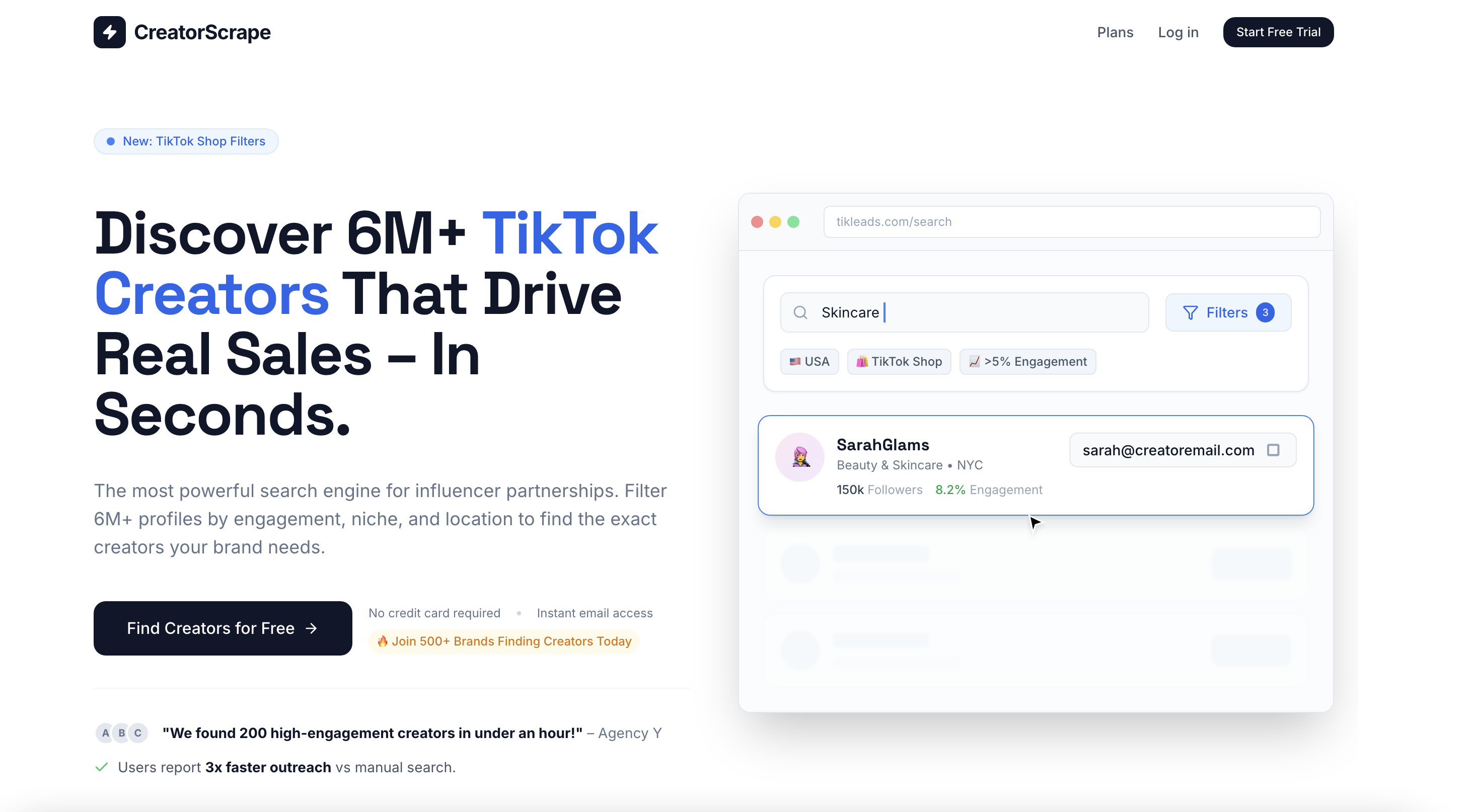 Screenshot 1 of CreatorScrape