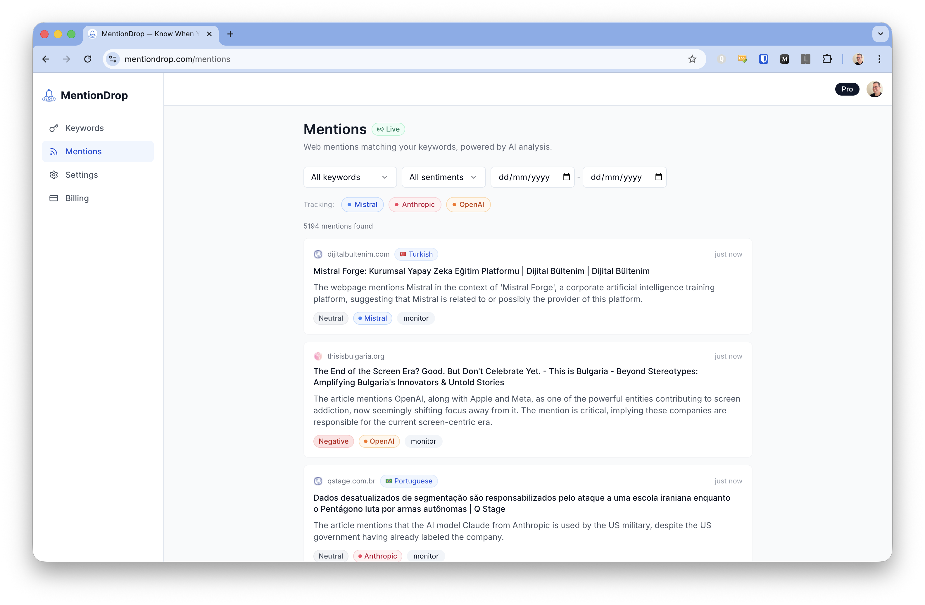 Screenshot 3 of MentionDrop
