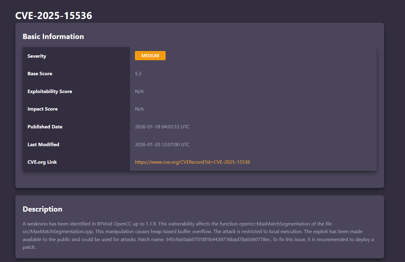 Screenshot 3 of CVE-Alert
