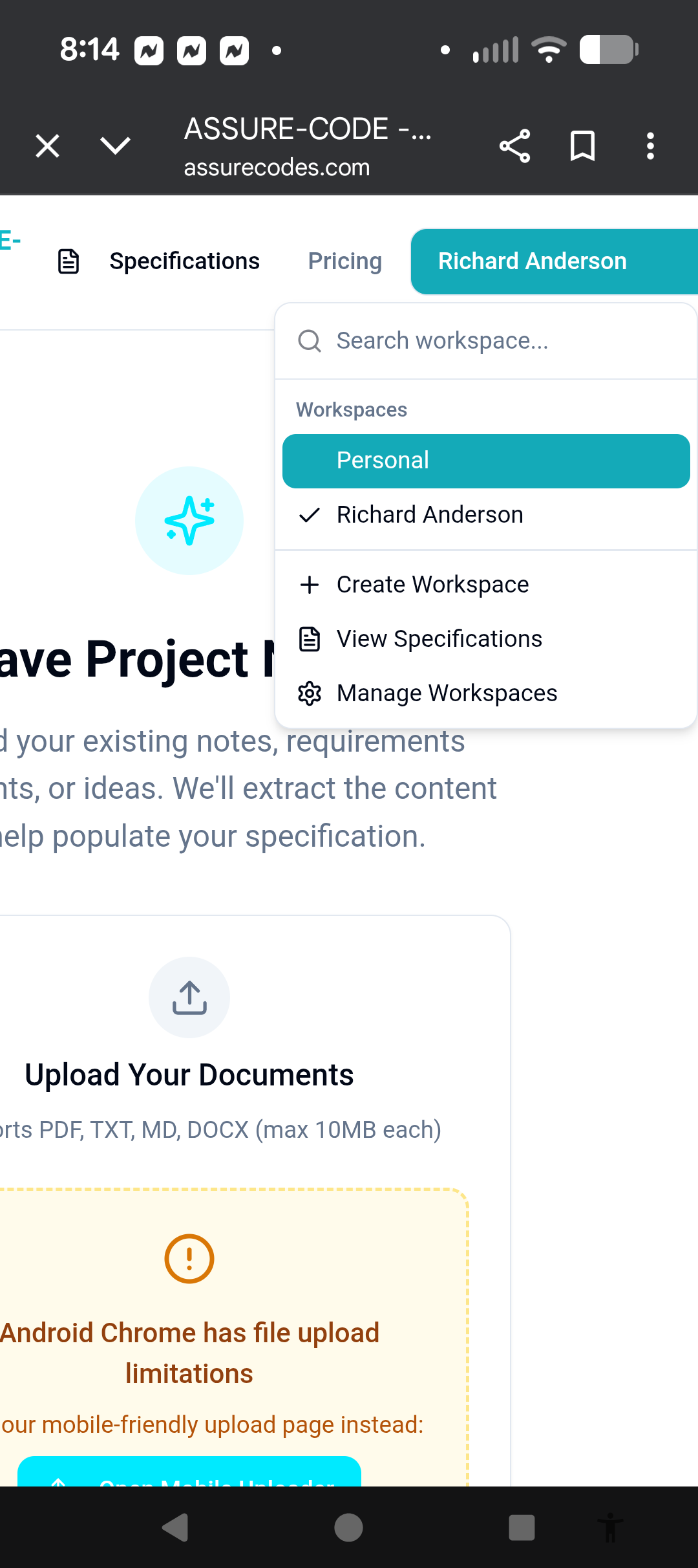 Screenshot 7 of ASSURE-CODE - Compliance Spec Assistant