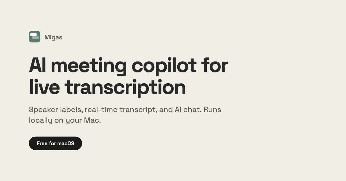Screenshot 1 of Migas - AI Meeting Copilot