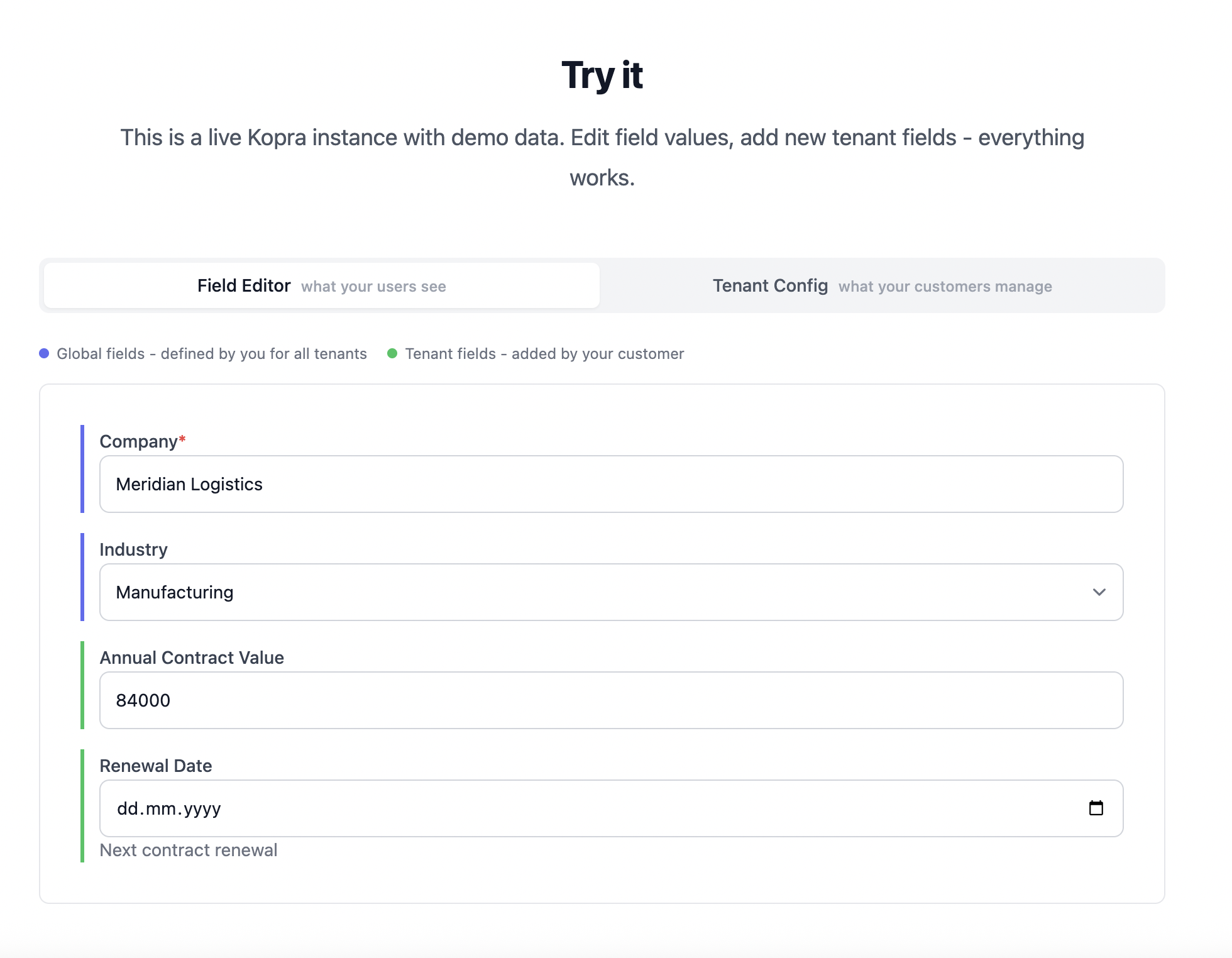Screenshot 2 of Kopra - Custom Fields as a Service