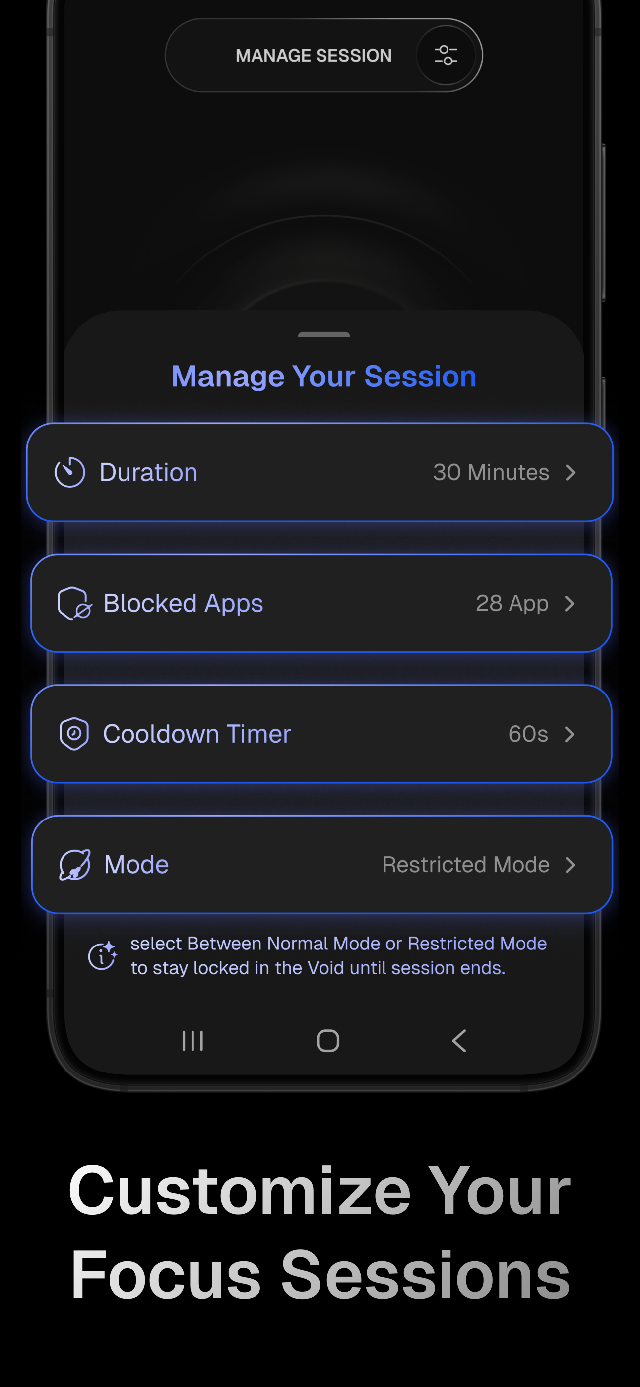 Screenshot 2 of VOID Focus App