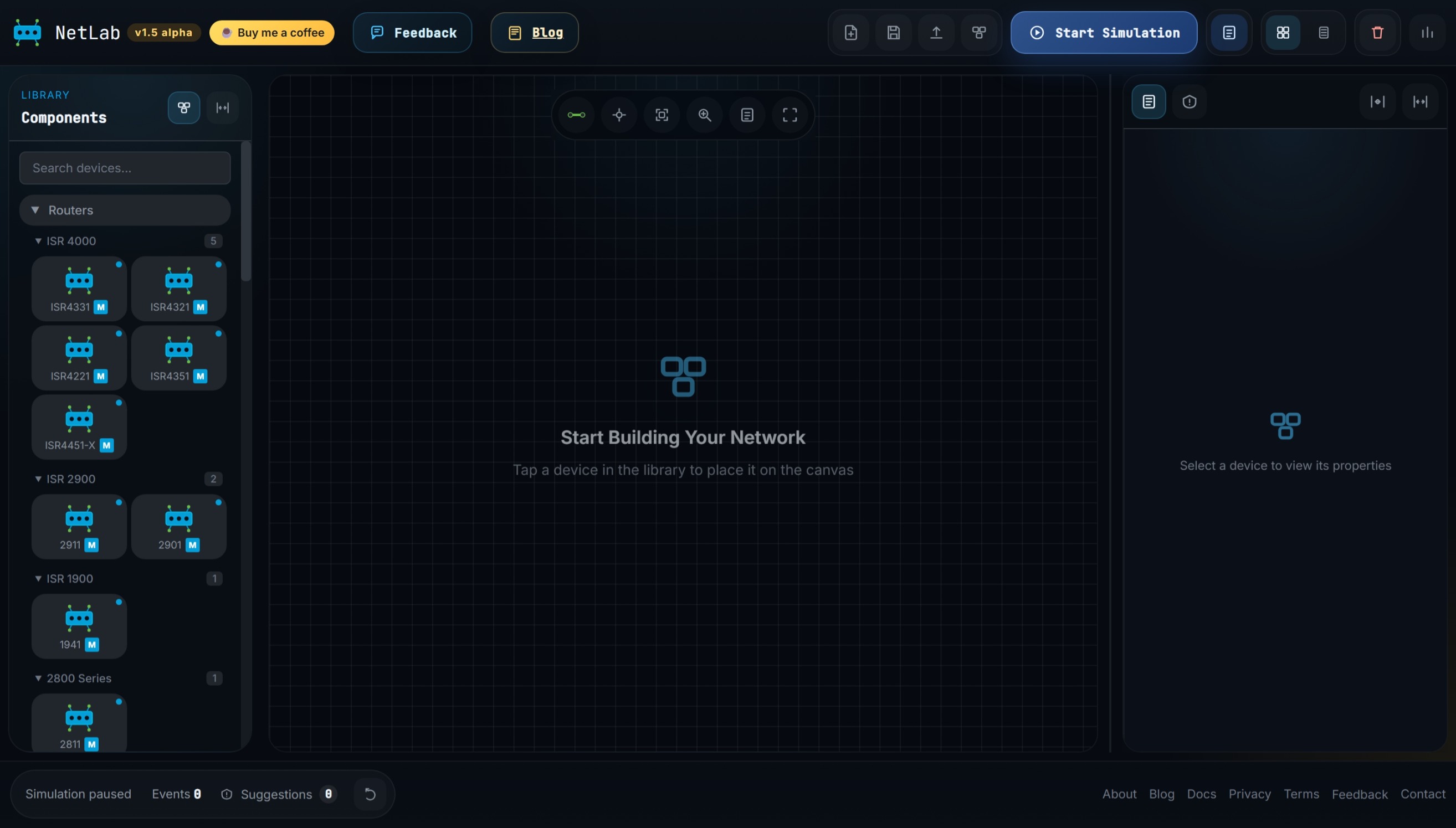 Screenshot 1 of NetLab Network Simulator